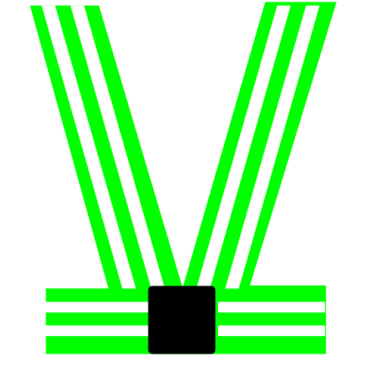 Светоотражающая эластичная обвязка регулируемая Vinca Sport, цвет зеленый, BS 35