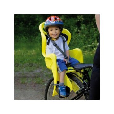 Детское велокресло BELLELLI Mr Fox Standard B-Fix, Hi-Viz, на подседельную трубу, жёлтое, до 22 кг, 01FXSB0027
