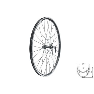 Колесо велосипедное переднее KELLY'S KLS DRAFT, 27.5", двойной обод 32Н, с эксцентриком, черное