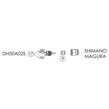 Фиттинги и переходники BENGAL для гидролиний SHIMANO, MAGURA в блистере, DH50A02S