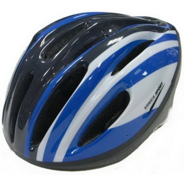 Велошлем Vinca sport, белый с синим, VSH 12 blue
