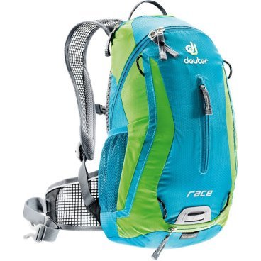 Велосипедный рюкзак Deuter Race, с чехлом, 42х21х16, 10 л, голубой/зеленый, 32113_3214