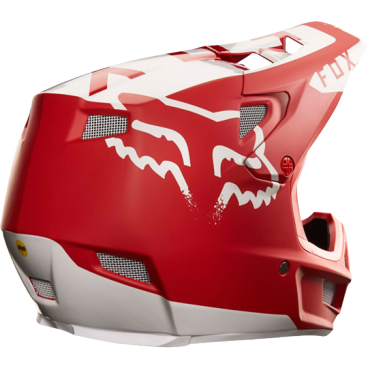 Велошлем Fox Rampage Pro Carbon Moth Helmet, красно-белый, 19075-054