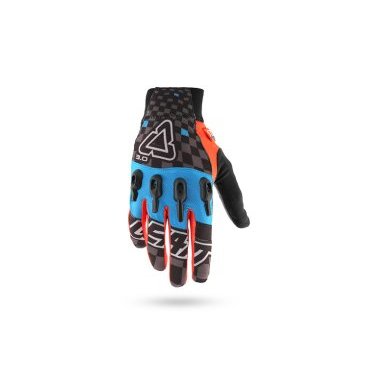 Велоперчатки Leatt DBX 3.0 X-Flow Glove, сине-черно-оранжевые, 6016000103
