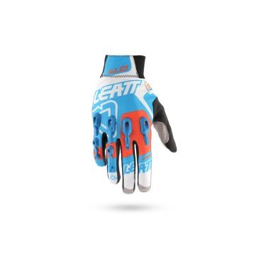 Велоперчатки Leatt DBX 4.0 Lite Glove, сине-бело-оранжевые, 6016000223