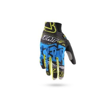 Велоперчатки Leatt DBX 4.0 Windblock Glove, сине-черно-желтые, 6016000324