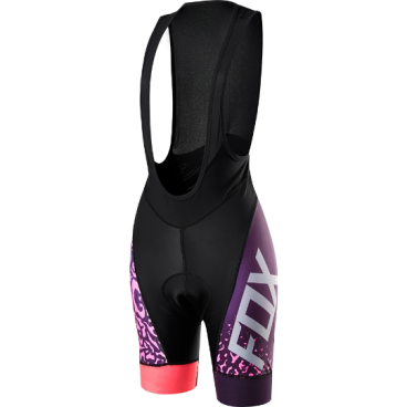 Велотрусы женские с лямками Fox Switchback Comp Womens Bib, черно-фиолетовый, полиэстер, 15265-001-M