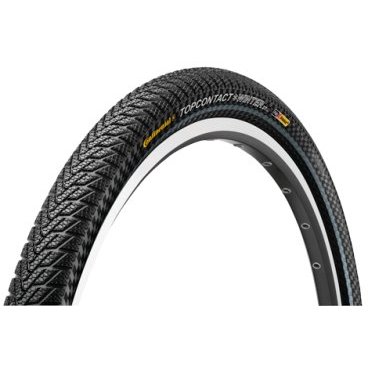 Велопокрышка Continental Top Contact Winter II Reflex, 26 x 2.2 (55-559), чёрный, отражатель, 100617