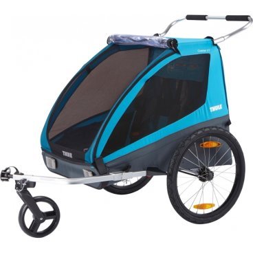 Детский велоприцеп Thule Coaster XT с комплектом для прогулочной коляски, синий, 10101803