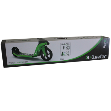 Самокат регулируемый Kleefer, двухколёсный, тормоз ободной, взрослый, до 100 кг, городской, зеленый, Pure-180