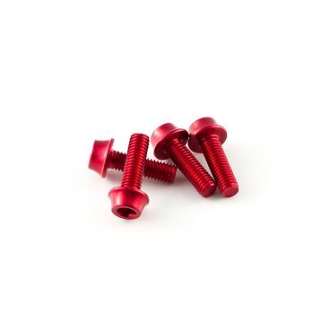 Болт флягодержателя A2Z, алюминий 7075-T6, 4 штуки, красный, WB-4-3