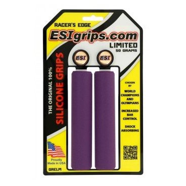 Грипсы велосипедные ESI Racer's Edge, 130 мм, силикон, фиолетовый, GREPR
