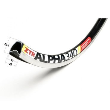 Обод велосипедный 700 Stans NoTubes ZTR ALPHA 340, 20H, черный, боковая стенка серебристая, RWAP90020