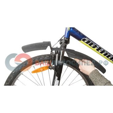 Велокрыло FAT BIKE для Фэтбайка 24"-29" + к-т креплений, переднее, пластик, черный, frontfender