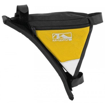 Фото Велосипедная сумка  M-WAVE  под раму, треугольная, плечевой упор, черно-желтый, 5-122546