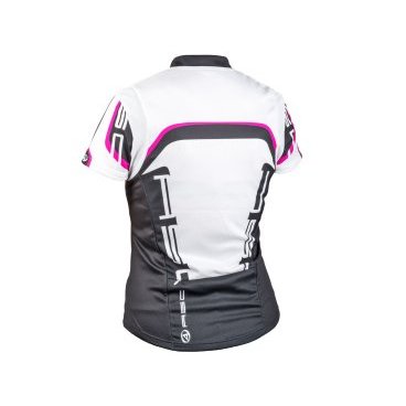 Велофутболка AUTHOR Lady Sport 15A, женская, бело-черно-розовая с молнией, 8-7063010