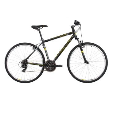 Гибридный велосипед KELLYS CLIFF 10, колёса 28", рама: Al 6061, 21 скорость, черно-жёлтый