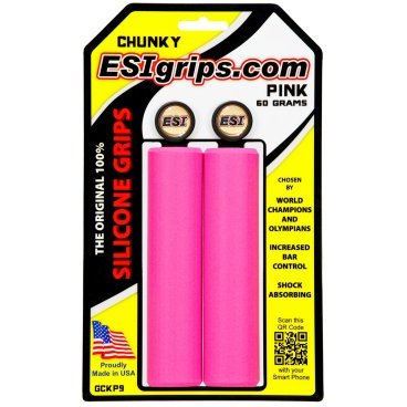 Грипсы велосипедные ESI Chunky, розовые, GCKP9