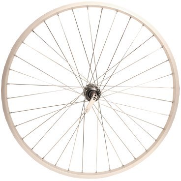 Колесо велосипедное VELOOLIMP, 26", заднее, обод одинарный, алюминий, втулка стальная, эксцентрик, серебристый