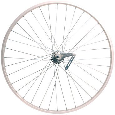 Колесо велосипедное VELOOLIMP, 28", заднее, обод одинарный, алюминий, серебристый, втулка тормозная