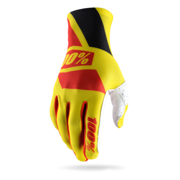 Велоперчатки 100% Celium Glove, желто-красный, 2017, 10005-067-12