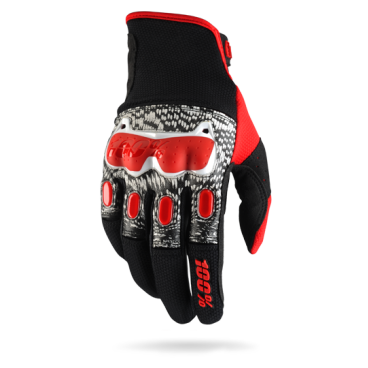 Велоперчатки 100% Derestricted Glove, черно-бело-красный, 2017, 10007-003-12