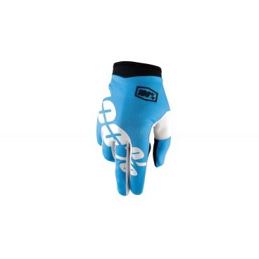 Велоперчатки 100% ITrack Glove, голубой, 2017, 10002-002-12