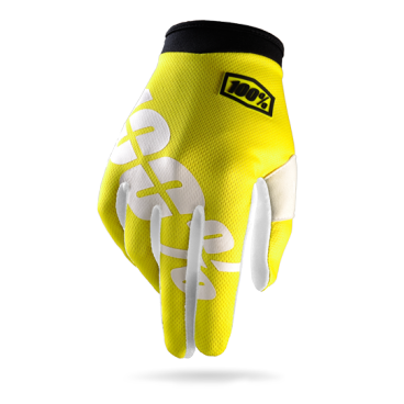Велоперчатки 100% ITrack Glove, неоновый желтый, 2017, 10002-004-12