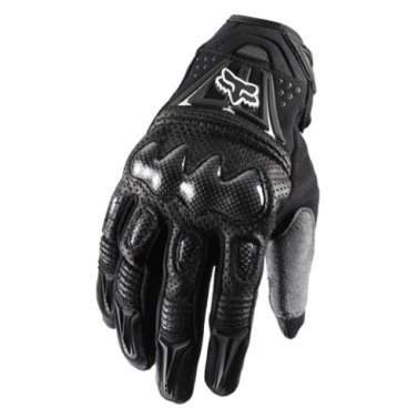 Фото Велоперчатки Fox Bomber Glove, черные, белый логотип, 2018