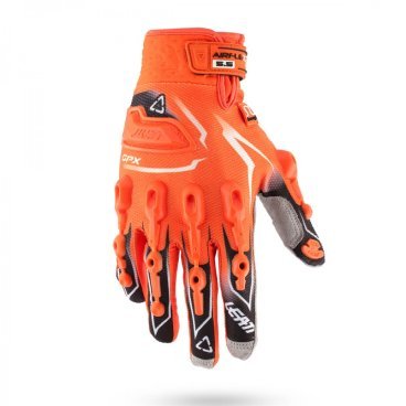 Велоперчатки Leatt GPX 5.5 Lite Glove, оранжево-черно-белые, 2016, 6016000624