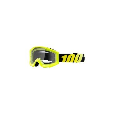 Очки велосипедные 100% Strata, подростковые, JR Neon Yellow / Clear Lens, 50500-004-02