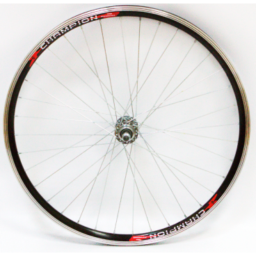Колесо велосипедное 20" заднее, обод одинарный алюминий, б/пист. втулка стальная, на гайках, серебро