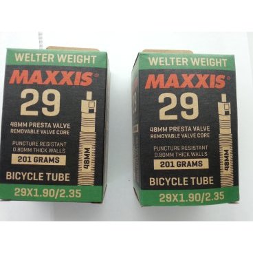 Велокамера Presta Maxxis Welter, 29x1.9/2.35, Weight, 0.9mm, черная, велониппель, IB96826100