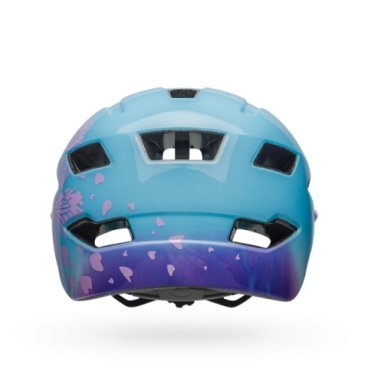 Велошлем детский Bell 18 SIDETRACK, глянцевый голубой/сирень "бабочка"