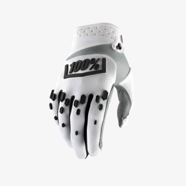 Велоперчатки 100% Airmatic Glove, бело-черный, 2018, 10004-010-12