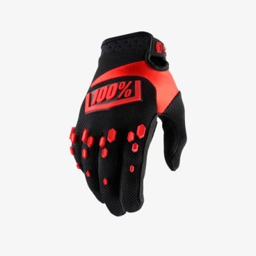 Велоперчатки 100% Airmatic Glove, черно-красный, 2018, 10004-013-12