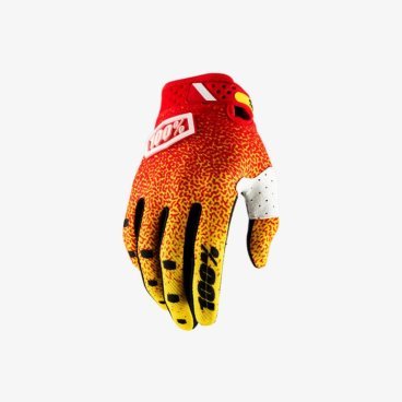 Велоперчатки 100% Ridefit Glove, красно-желтый, 2018, 10001-037-12