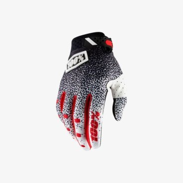 Велоперчатки 100% Ridefit Glove, Black/White, 2018, 10001-059-12