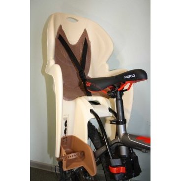 Детское велокресло DIEFFE SE 11500 COMFORT frame, на раму, бежевое/коричневое, до 22кг, Италия.