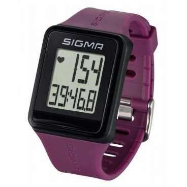 Часы спортивные SIGMA SPORT iD.GO: пульсометр, секундомер, фиолетовые