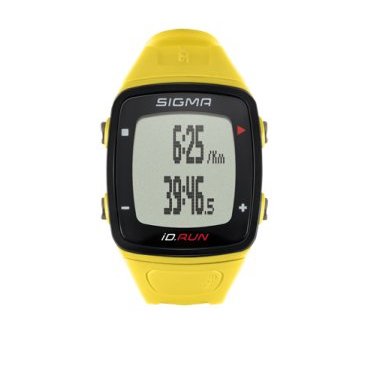 Часы спортивные SIGMA SPORT iD.RUN: скорость и расстояние (на основе GPS), желтые, 24810
