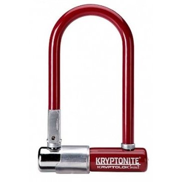 Велосипедный замок Kryptonite Kryptolok Mini-7 FlexFrame-U bracket, U-lock, на ключ, 82 х 178 мм, красный, 720018001522