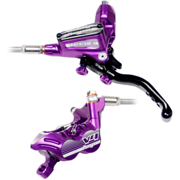 Велотормоз Tech 3 V4 Rear - No Rotor - Purple - BRAIDED -R/H (комплект)(T3V4PUBRR)