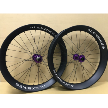 Велосипедные карбоновые колеса ALEXBIKES в сборе, ширина обода 90 мм, + втулки(26-90-purple)