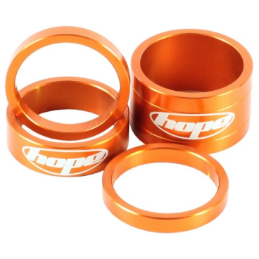 Велосипедные проставочные кольца "Hope" под вынос, на шток вилки 1 1/8" Оранжевые (комплект). SDOCC