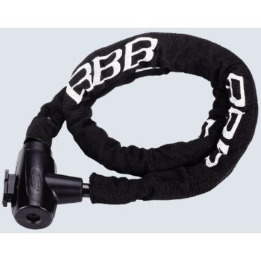 Велосипедный замок BBB PowerLink цепь, на ключ, тканевая-оболочка, 5  x 1000, черный, BBL-48