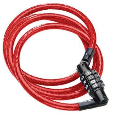 Велосипедный замок Kryptonite Cables Keeper тросовый, кодовый, 7 х 1200 мм, красный, УТ100257188