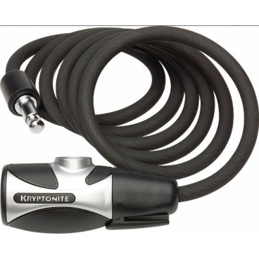 Фото Велосипедный замок Kryptonite Cables KryptoFlex 1018, тросовый, на ключ, 8 х 1500 мм, черный, УТ000318046
