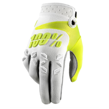 Велоперчатки 100% Airmatic Glove, бело-желтый, 2017, 10004-000-11