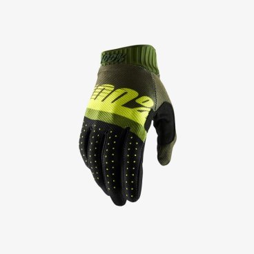 Велоперчатки 100% Ridefit Glove Army Green/ Fluo Lime/Fatigue, 2018, 10014-266-12